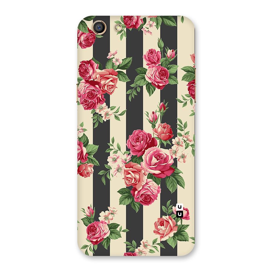 Stripes And Floral Back Case for Oppo F3