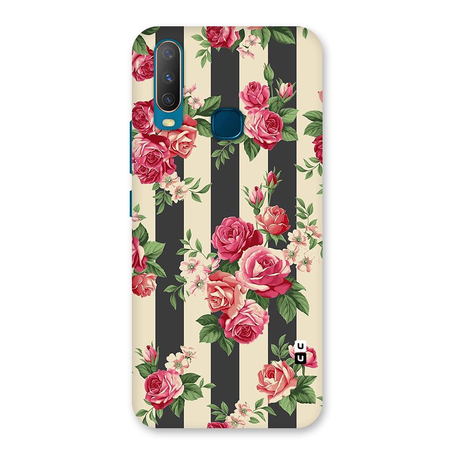 Stripes And Floral Back Case for Vivo U10