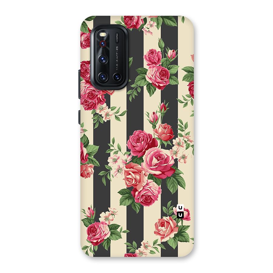 Stripes And Floral Back Case for Vivo V19