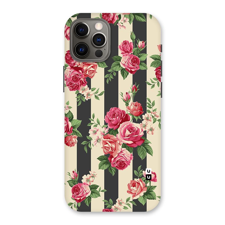 Stripes And Floral Back Case for iPhone 12 Pro