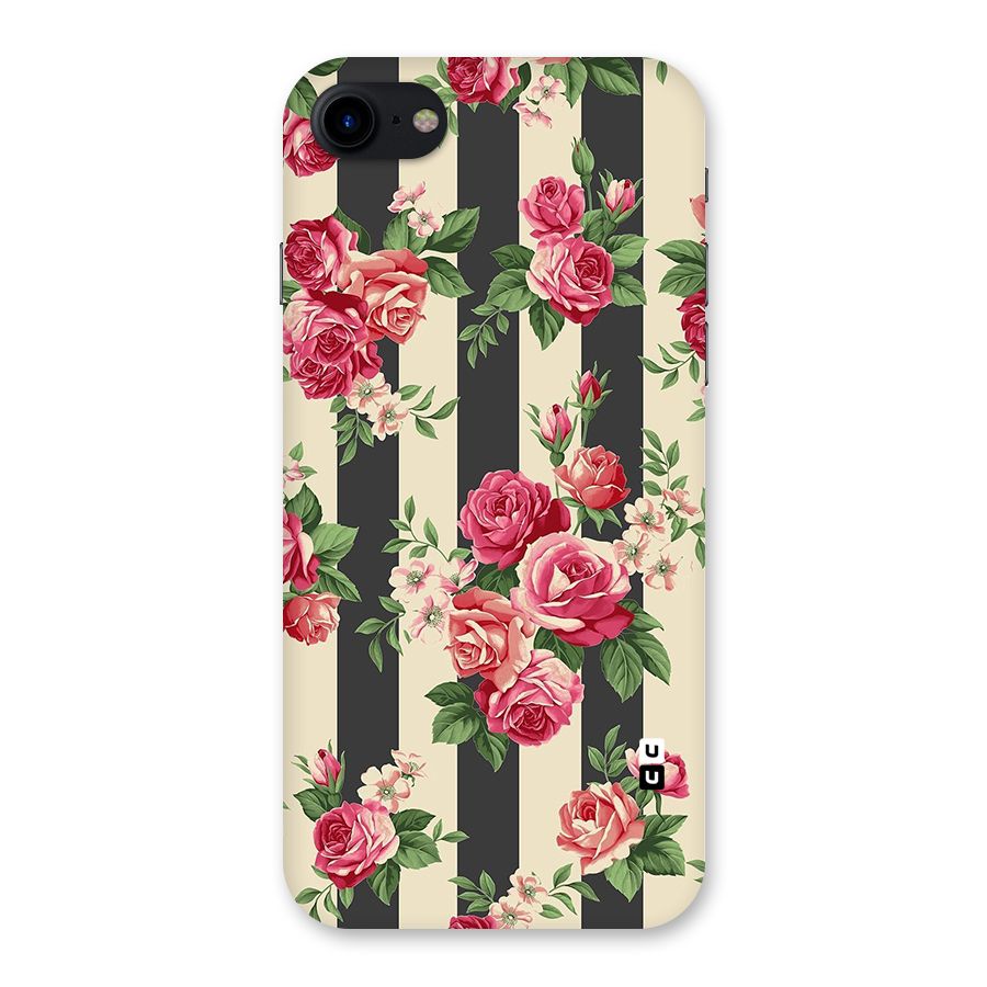 Stripes And Floral Back Case for iPhone SE 2020