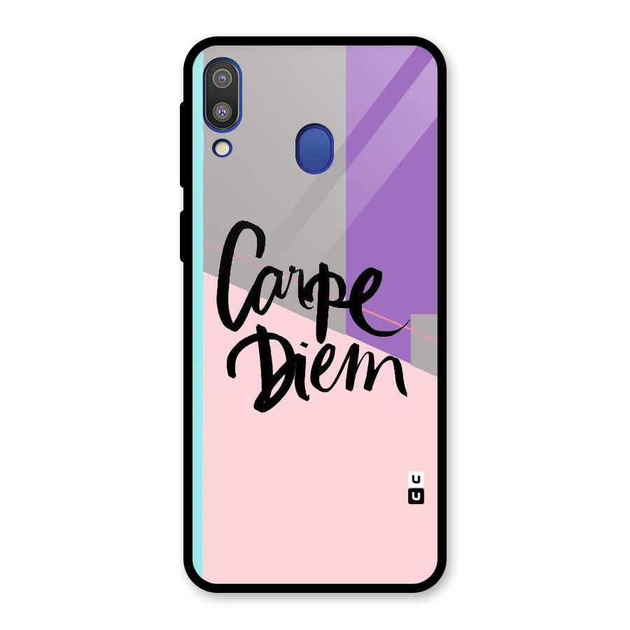 Stripes Black Diem Glass Back Case for Galaxy M20