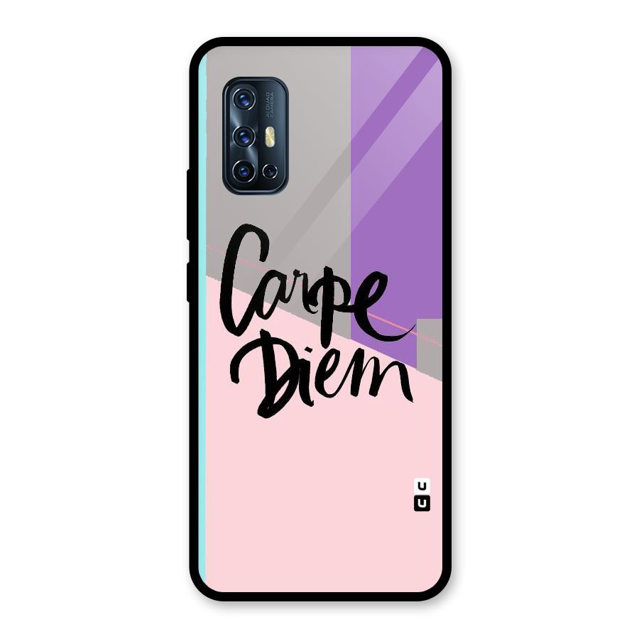 Stripes Black Diem Glass Back Case for Vivo V17