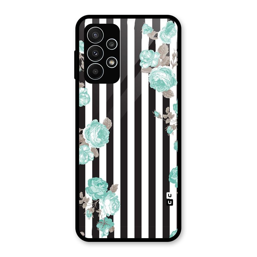 Stripes Bloom Glass Back Case for Galaxy A23