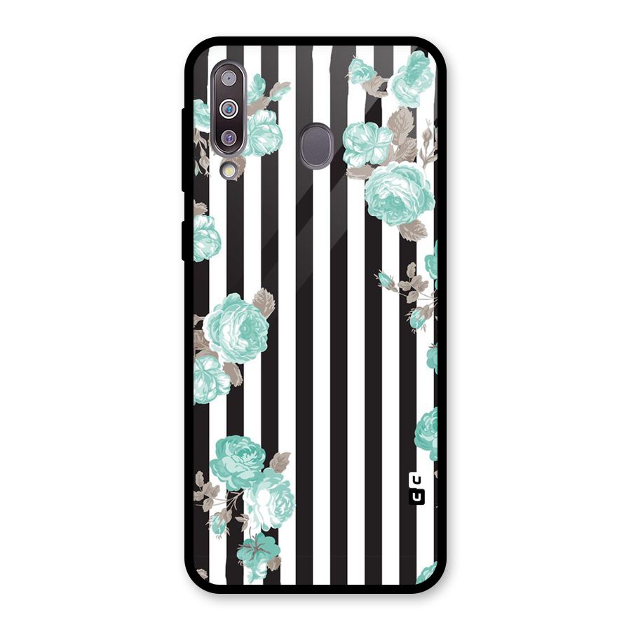 Stripes Bloom Glass Back Case for Galaxy M30