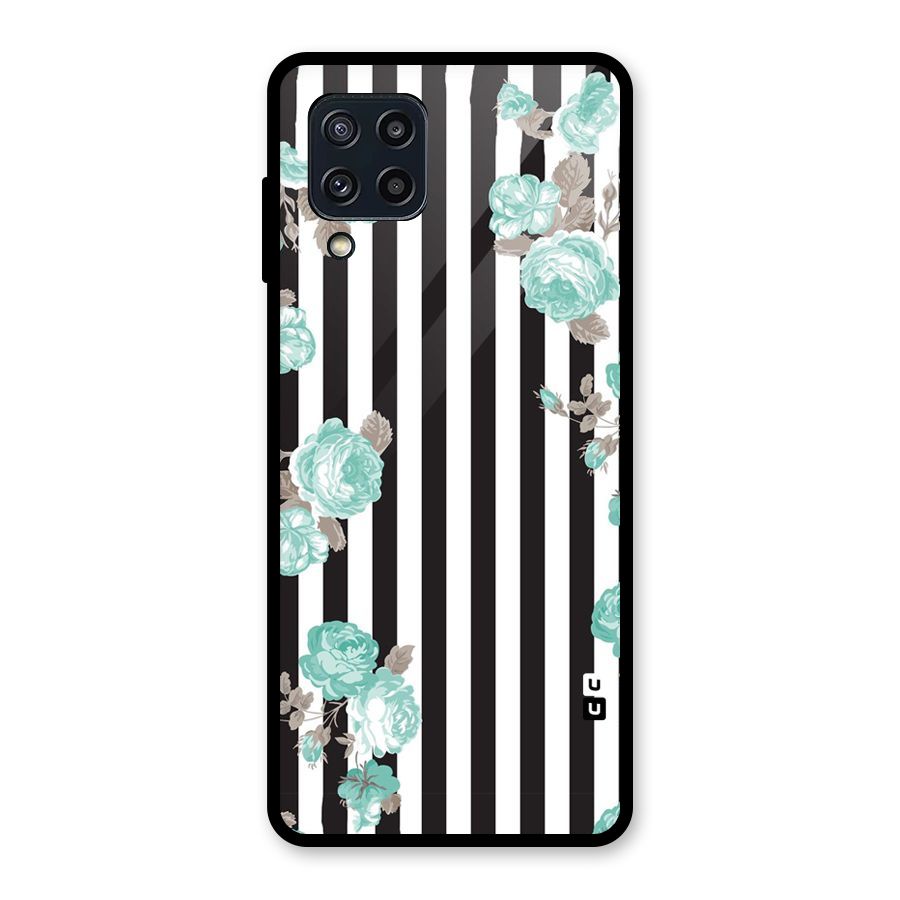 Stripes Bloom Glass Back Case for Galaxy M32