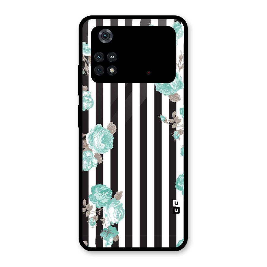 Stripes Bloom Glass Back Case for Poco M4 Pro 4G