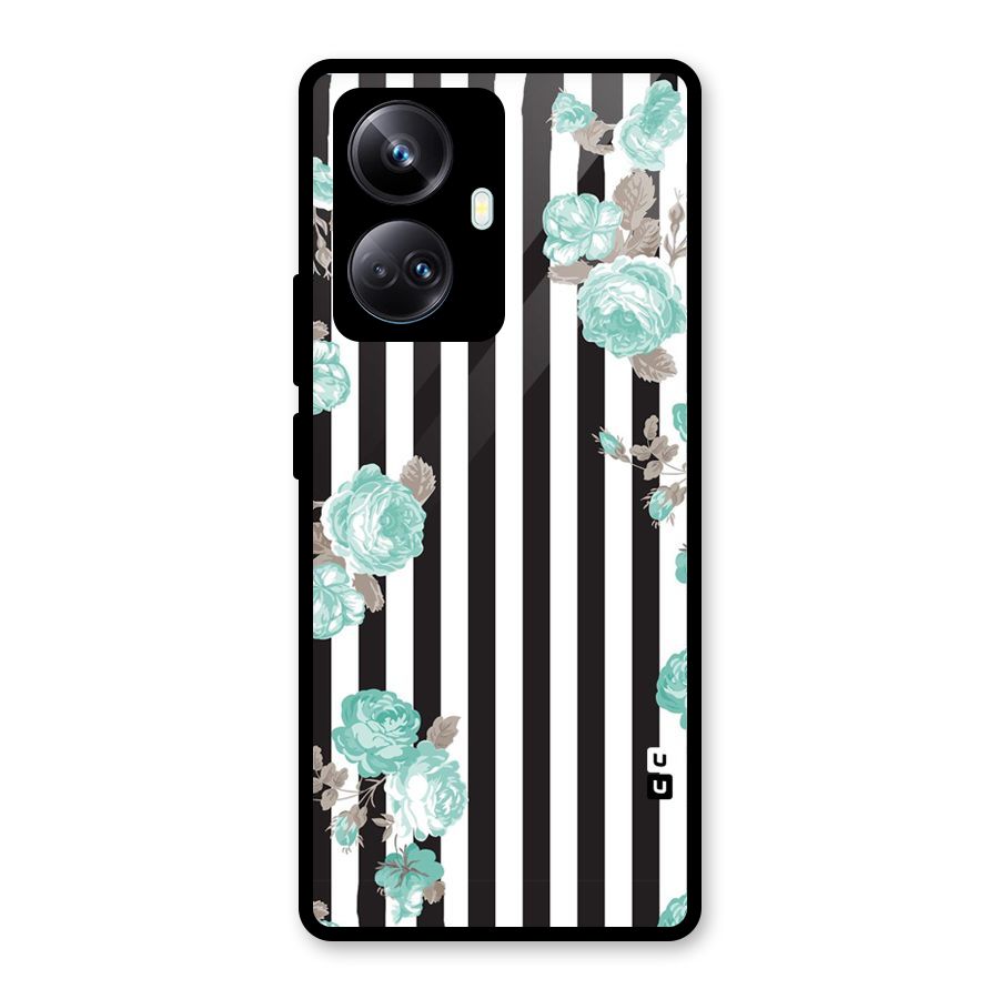 Stripes Bloom Glass Back Case for Realme 10 Pro Plus