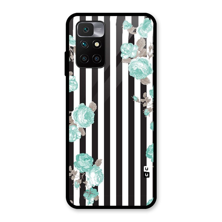 Stripes Bloom Glass Back Case for Redmi 10 Prime