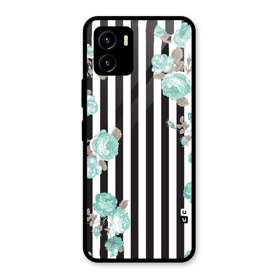 Stripes Bloom Glass Back Case for Vivo Y15s