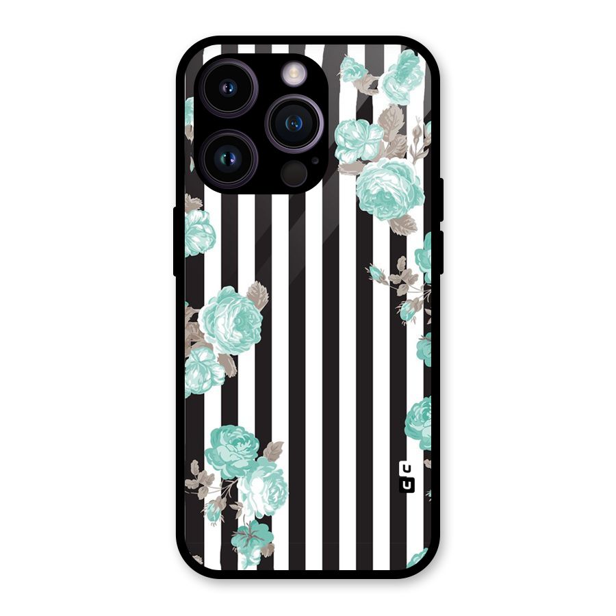 Stripes Bloom Glass Back Case for iPhone 14 Pro