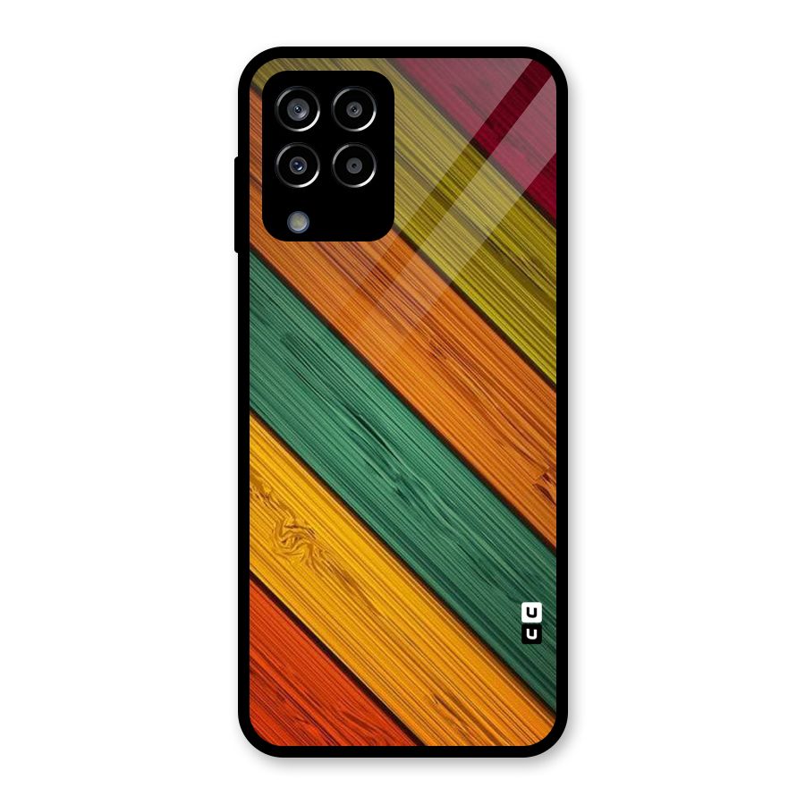 Stripes Classic Design Glass Back Case for Galaxy M33