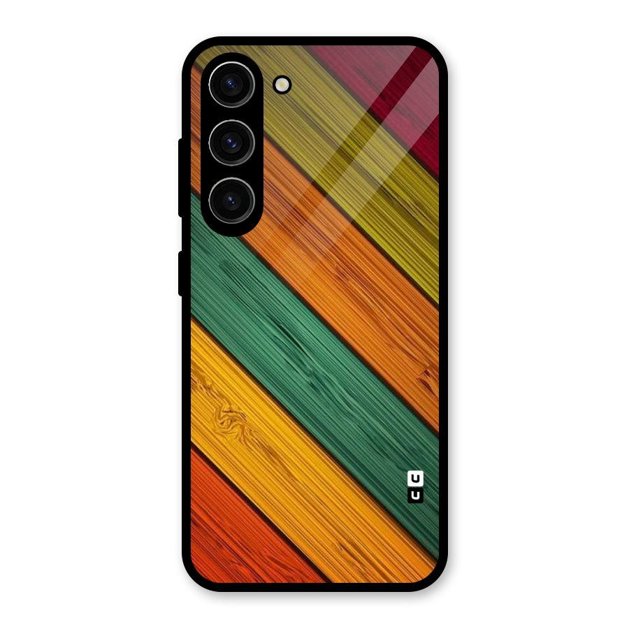 Stripes Classic Design Glass Back Case for Galaxy S23