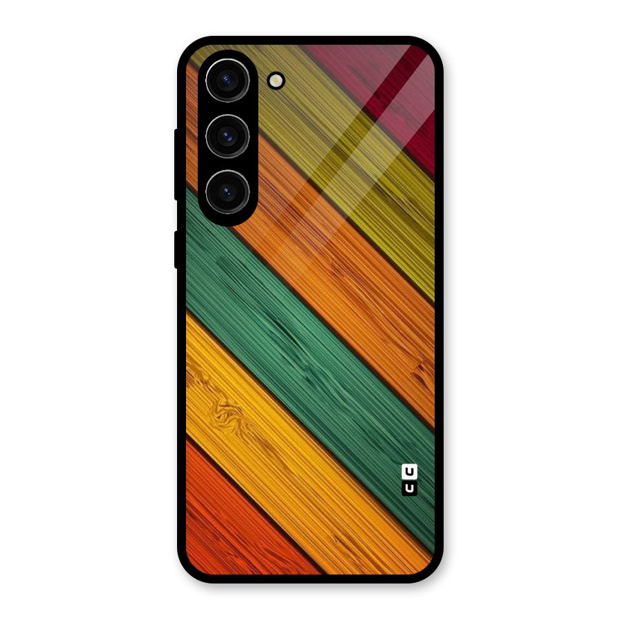 Stripes Classic Design Glass Back Case for Galaxy S23 Plus