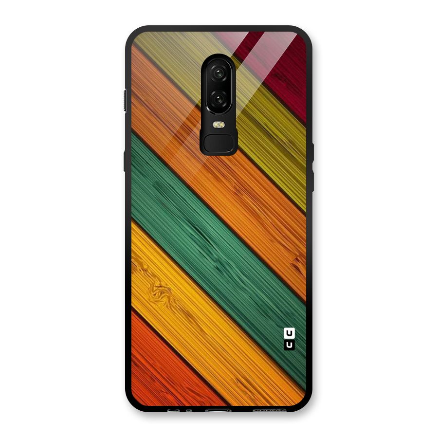 Stripes Classic Design Glass Back Case for OnePlus 6