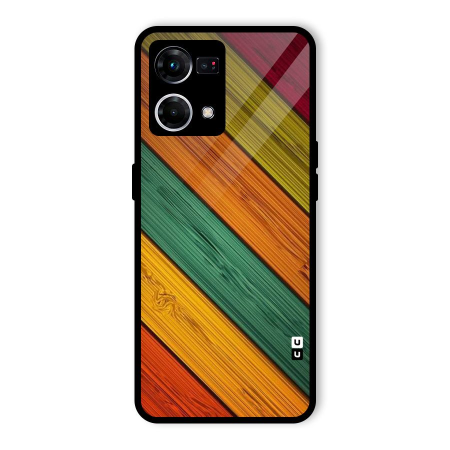 Stripes Classic Design Glass Back Case for Oppo F21 Pro 5G
