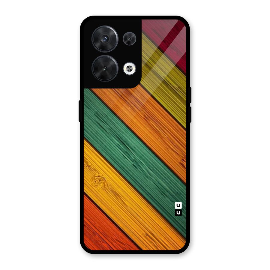 Stripes Classic Design Glass Back Case for Oppo Reno8 5G