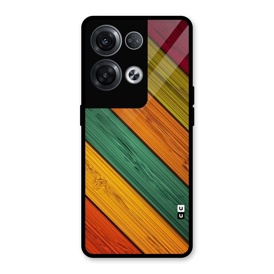 Stripes Classic Design Glass Back Case for Oppo Reno8 Pro 5G