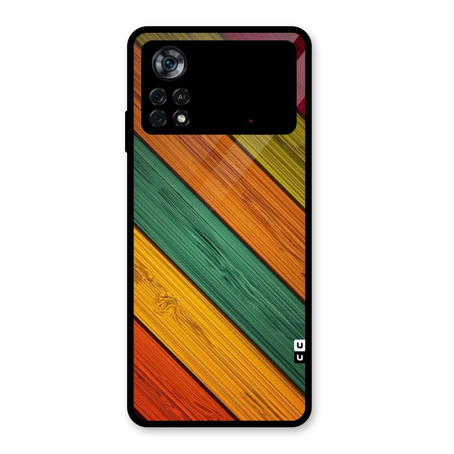 Stripes Classic Design Glass Back Case for Poco X4 Pro 5G