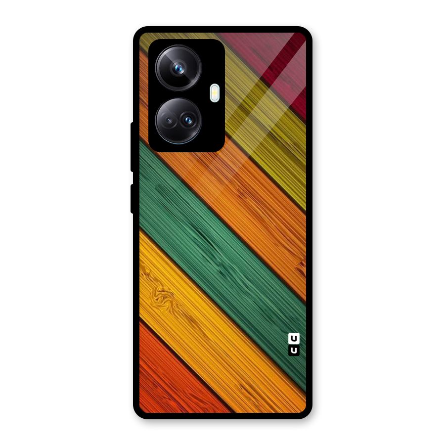 Stripes Classic Design Glass Back Case for Realme 10 Pro Plus