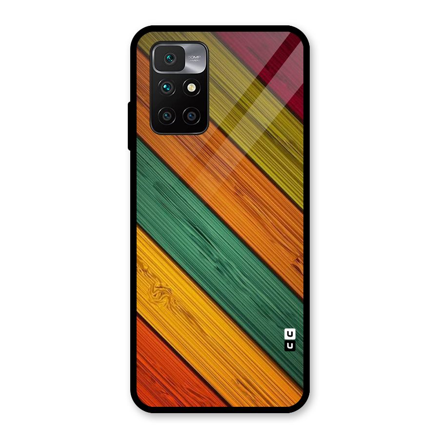 Stripes Classic Design Glass Back Case for Redmi 10 Prime