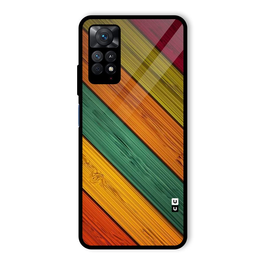 Stripes Classic Design Glass Back Case for Redmi Note 11 Pro