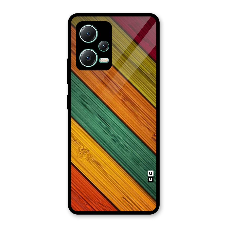 Stripes Classic Design Glass Back Case for Redmi Note 12 5G