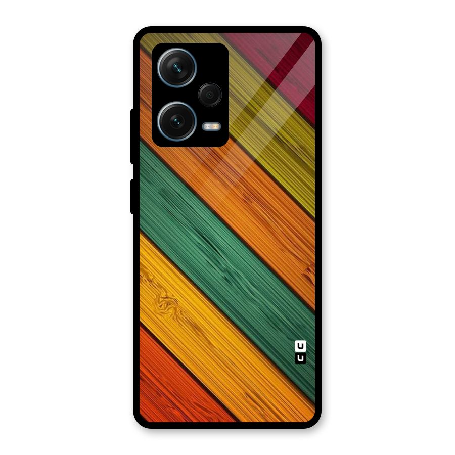 Stripes Classic Design Glass Back Case for Redmi Note 12 Pro Plus 5G