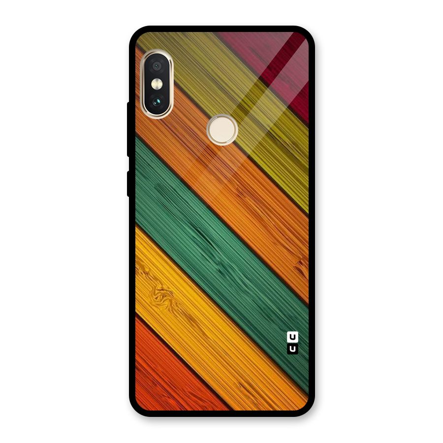 Stripes Classic Design Glass Back Case for Redmi Note 5 Pro