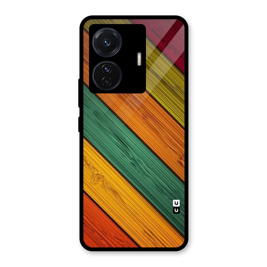 Stripes Classic Design Glass Back Case for Vivo T1 Pro