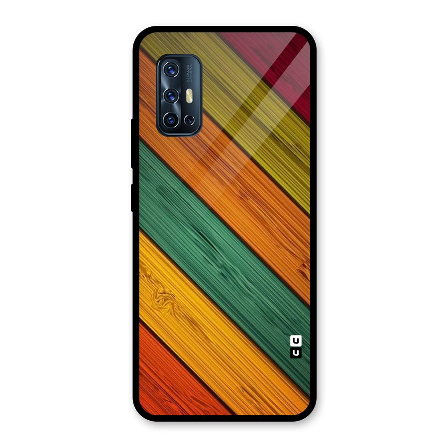 Stripes Classic Design Glass Back Case for Vivo V17