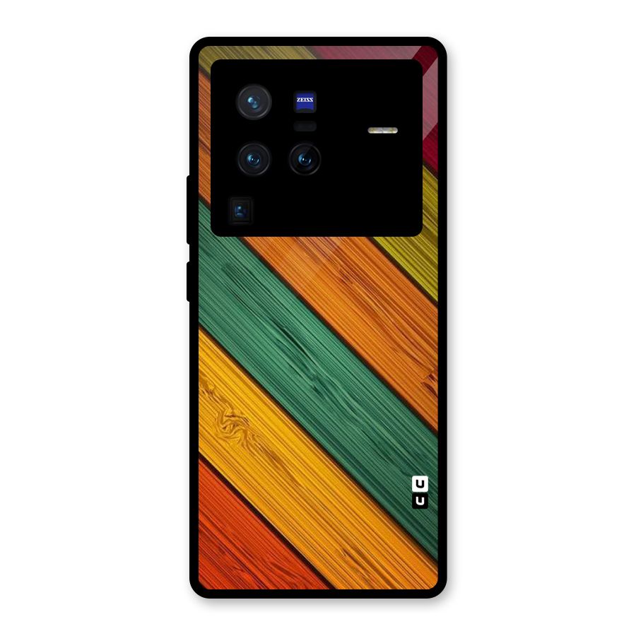 Stripes Classic Design Glass Back Case for Vivo X80 Pro