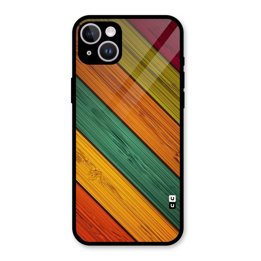 Stripes Classic Design Glass Back Case for iPhone 14 Plus