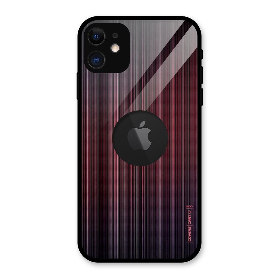 Stripes Gradiant Glass Back Case for iPhone 11 Logo Cut