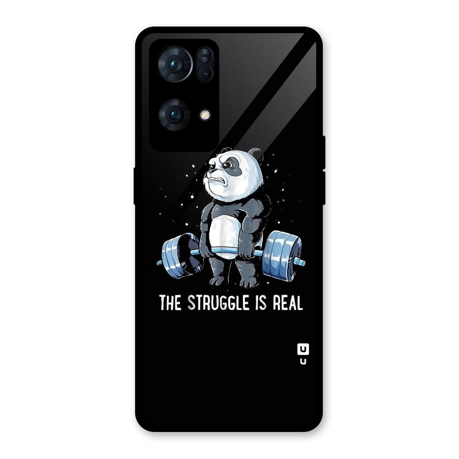 Struggle in Real Glass Back Case for Oppo Reno7 Pro 5G