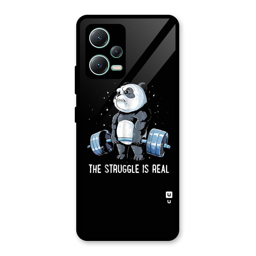 Struggle in Real Glass Back Case for Redmi Note 12 5G