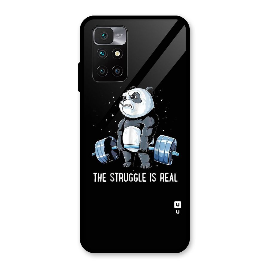Struggle is Real Glass Back Case for Redmi 10 Prime