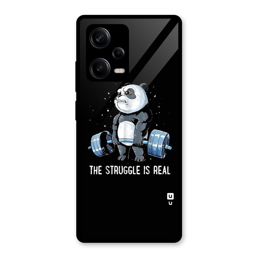 Struggle is Real Glass Back Case for Redmi Note 12 Pro