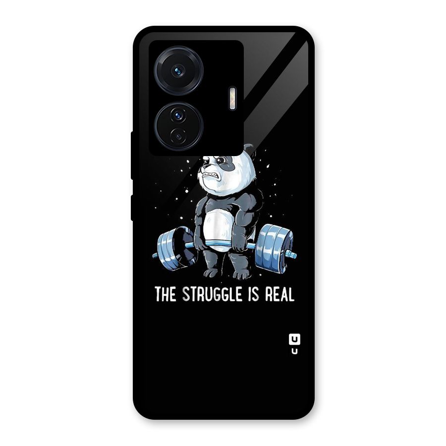 Struggle is Real Glass Back Case for Vivo T1 Pro