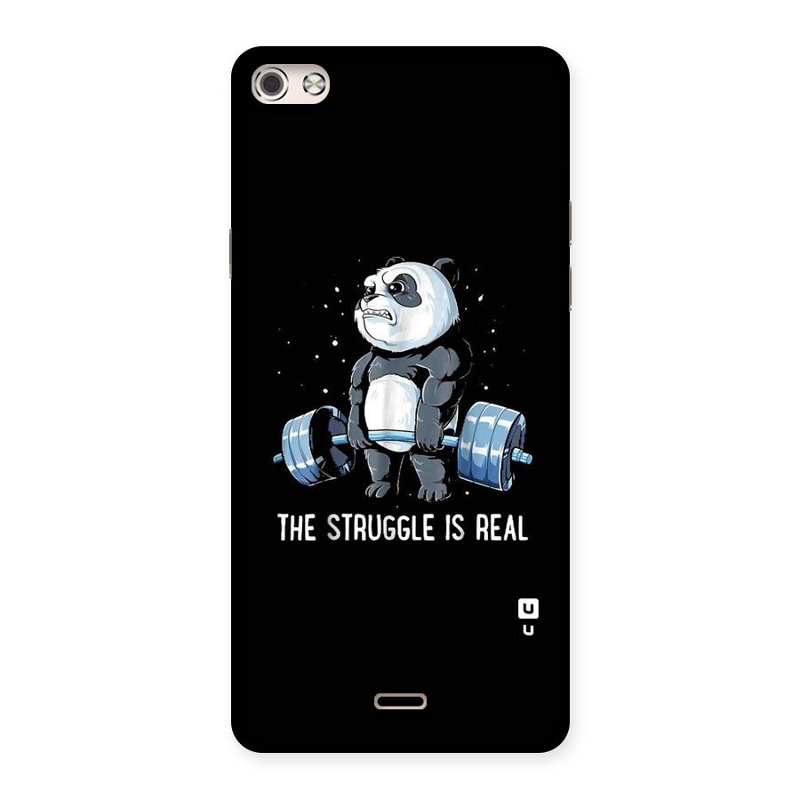Struggle is Real Panda Back Case for Micromax Canvas Silver 5