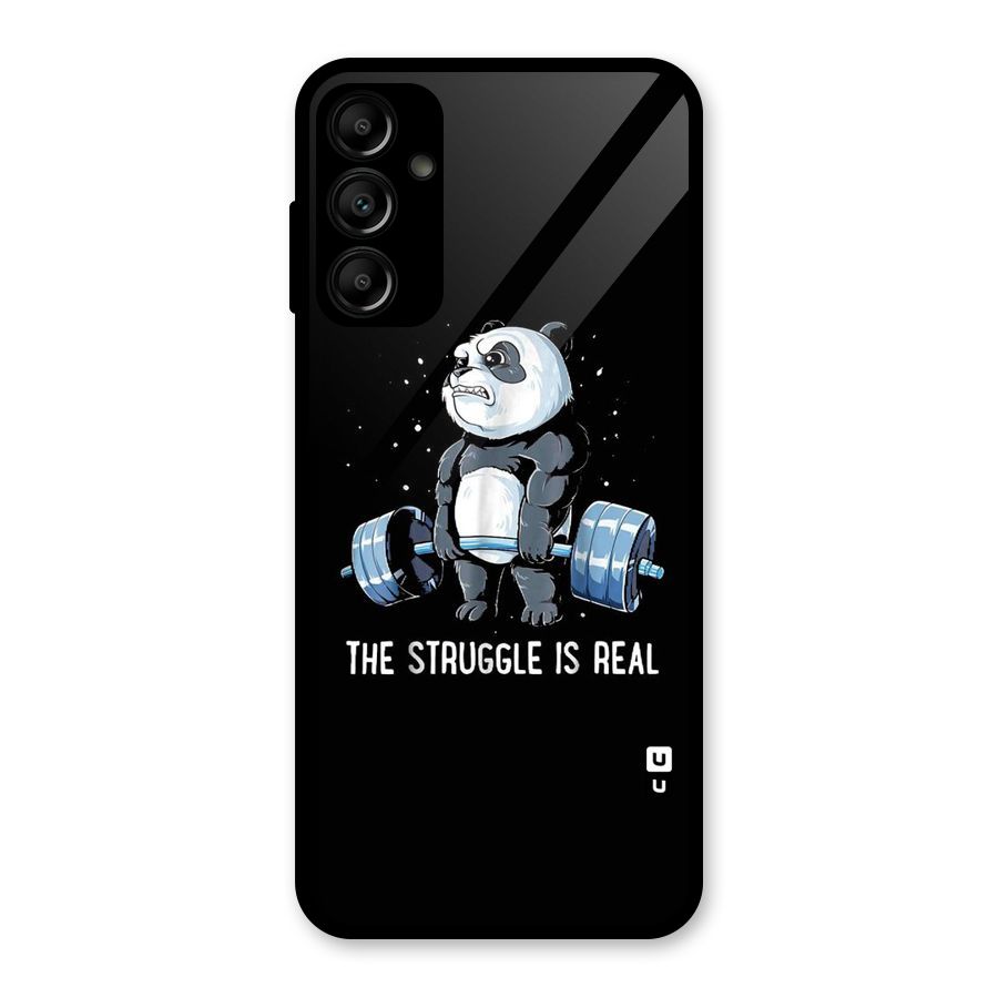 Struggle is Real Panda Glass Back Case for Galaxy A14 5G
