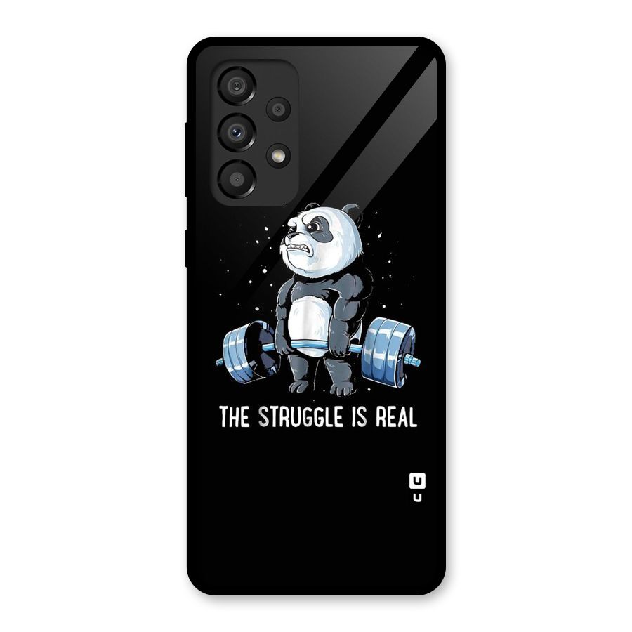 Struggle is Real Panda Glass Back Case for Galaxy A33 5G