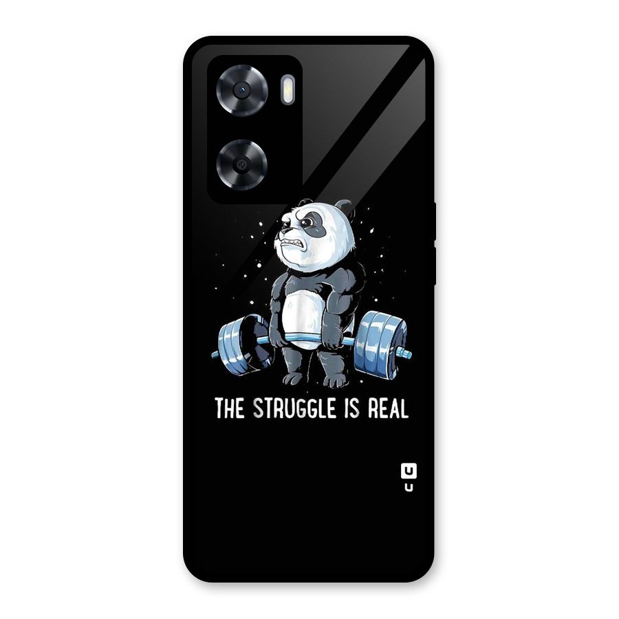 Struggle is Real Panda Glass Back Case for Oppo A57 2022