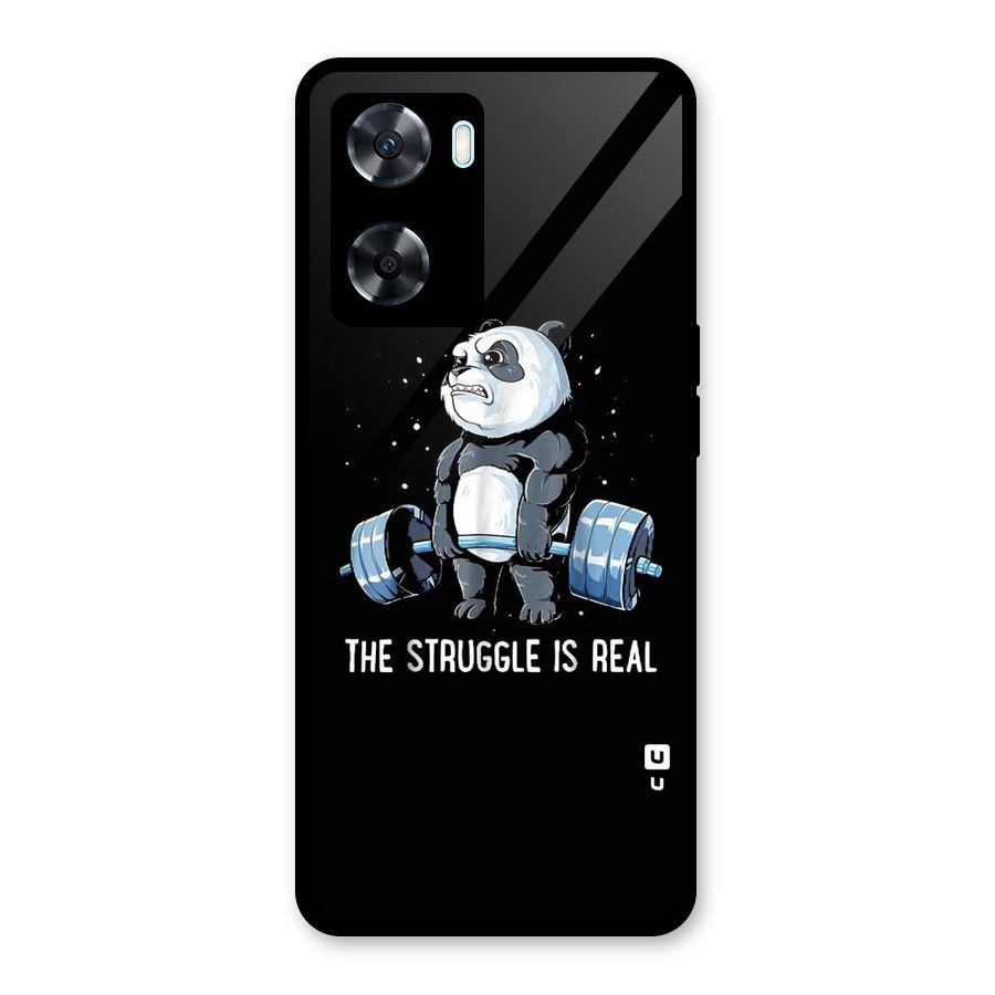 Struggle is Real Panda Glass Back Case for Oppo A77