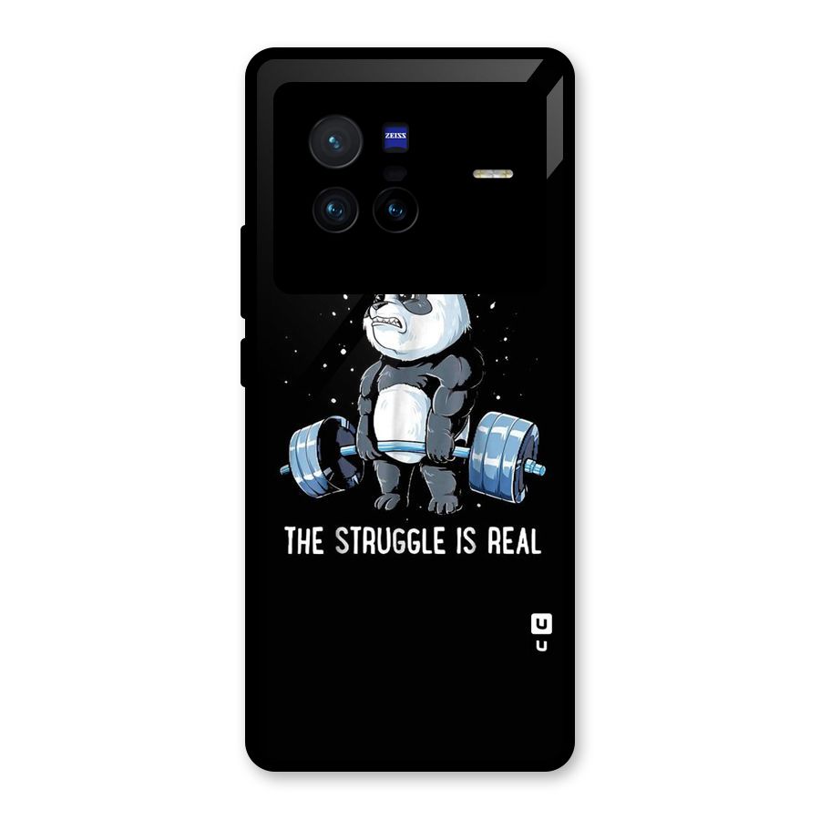 Struggle is Real Panda Glass Back Case for Vivo X80