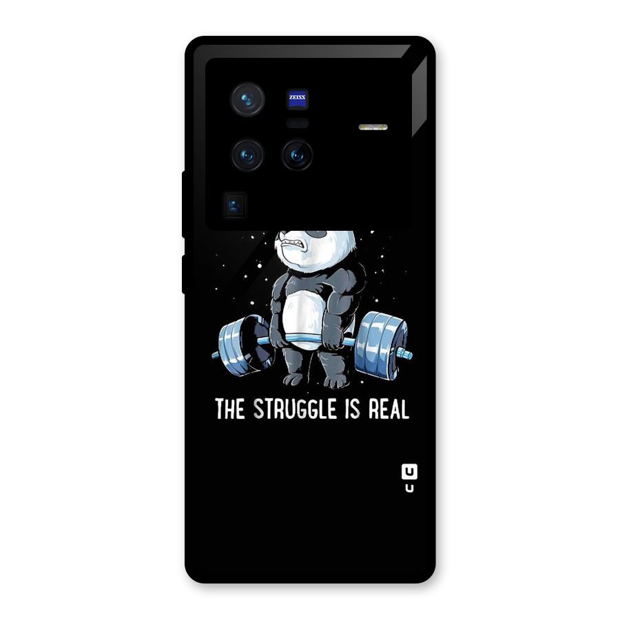 Struggle is Real Panda Glass Back Case for Vivo X80 Pro