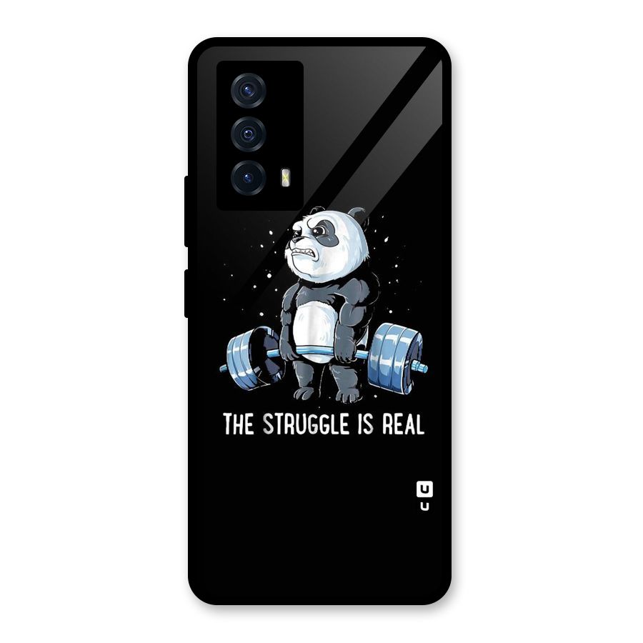 Struggle is Real Panda Glass Back Case for Vivo iQOO Z5