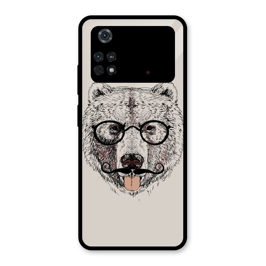 Studious Bear Glass Back Case for Poco M4 Pro 4G