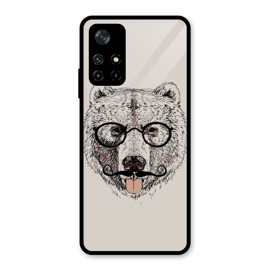Studious Bear Glass Back Case for Poco M4 Pro 5G