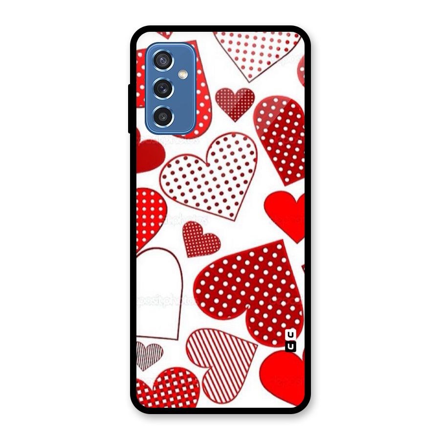 Style Hearts Glass Back Case for Galaxy M52 5G